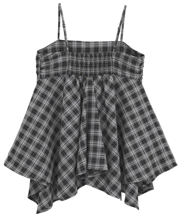 earth music&ecology イレヘムチェックキャミチュニック Check Black