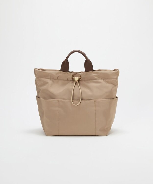 TOPKAPI 【TREASURE TOPKAPI】ナイロン パターンベルト付き 2way トートバッグ / 8ポケット ベージュ