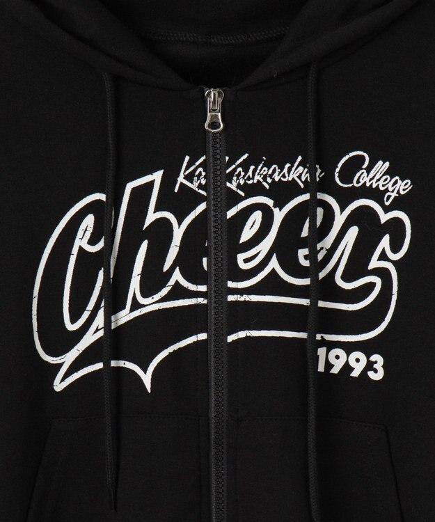 WEGO チアロゴWジップパーカー ブラック