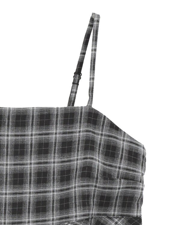 earth music&ecology イレヘムチェックキャミチュニック Check Black