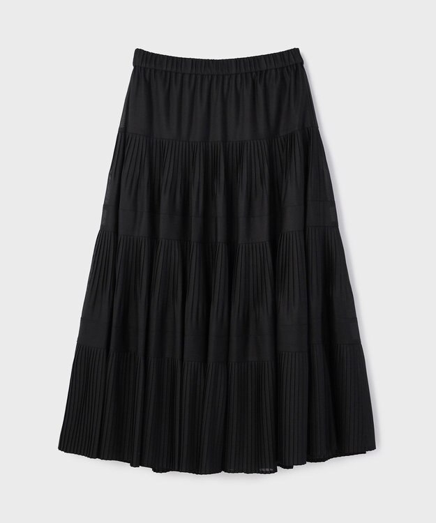 GRACE CONTINENTAL プリーツティアードスカート ブラック