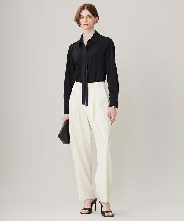 ICB 【洗える】T/Wベネシャンストレッチ カーブパンツ アイボリー系