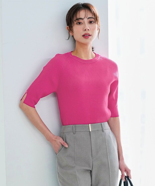 ANY SIS 【好印象ブライトニット】コクーンスリーブ ニット ピンク