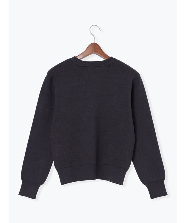 Te chichi パール&ウレタン刺繍ロゴニット チャコールグレー