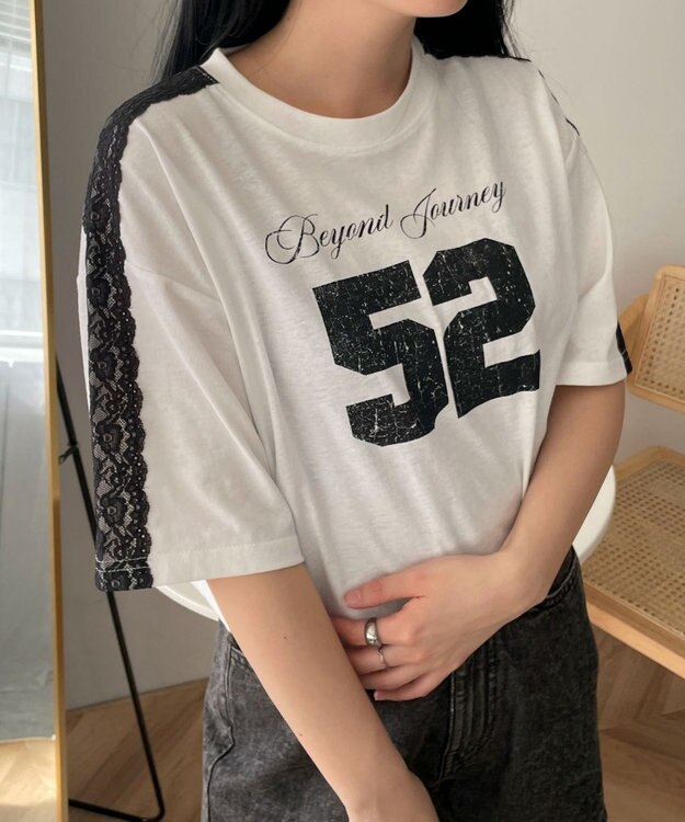 WEGO レースショルダーショートT ホワイト