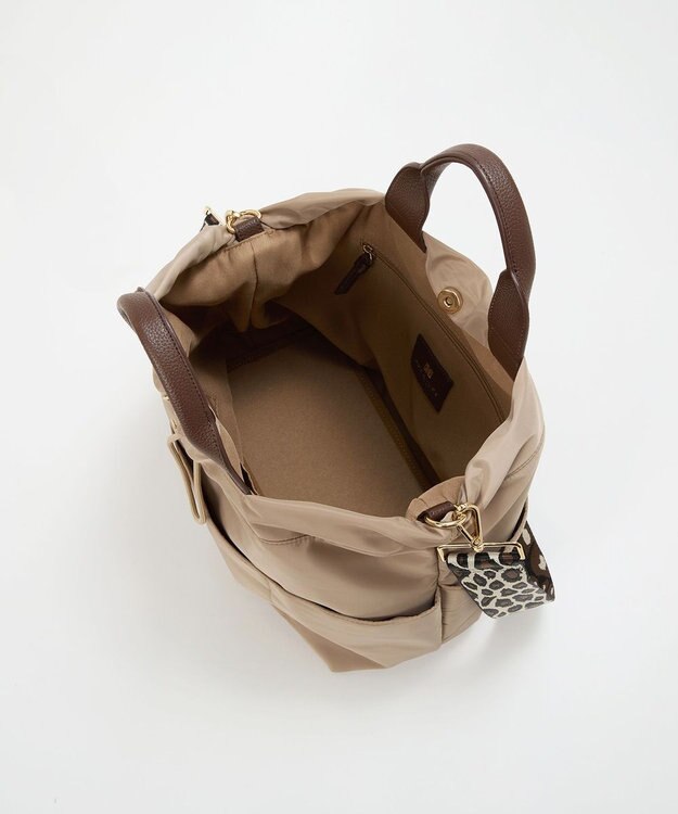 TOPKAPI 【TREASURE TOPKAPI】ナイロン パターンベルト付き 2way トートバッグ / 8ポケット ベージュ