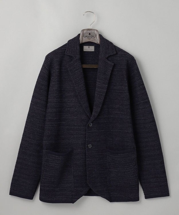 GOTAIRIKU テーラード設計【洗える】ニット カーディガンジャケット ネイビー系