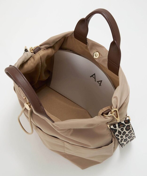 TOPKAPI 【TREASURE TOPKAPI】ナイロン パターンベルト付き 2way トートバッグ / 8ポケット ベージュ