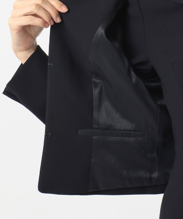 自由区 FORMAL 【お受験/セレモニーに】濃紺　洗える/衿取り外し　ワンピース+ジャケット ネイビー系