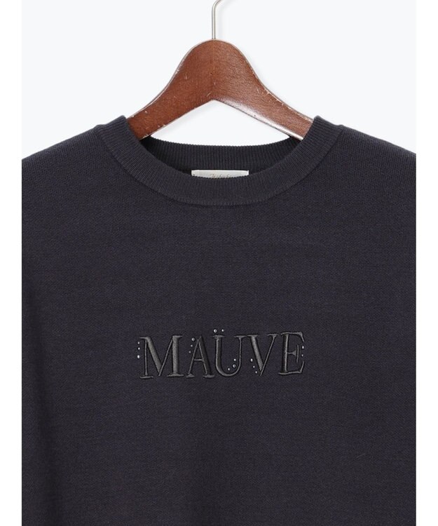 Te chichi パール&ウレタン刺繍ロゴニット チャコールグレー