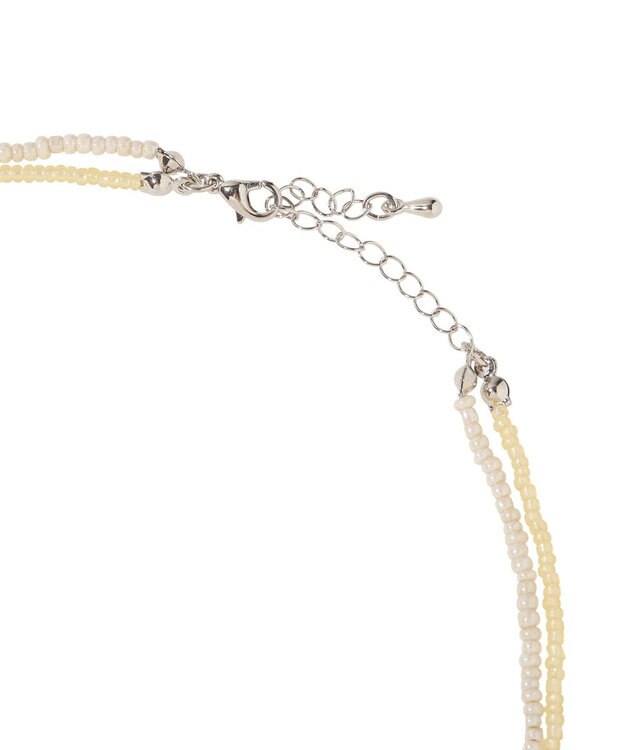 earth music&ecology ビーズ２連ネックレス Ivory