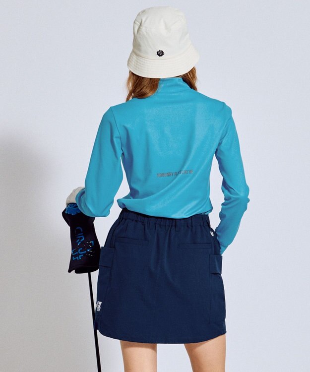 PW CIRCULUS 【吸水速乾 / UV遮蔽率99.5% UVカット / ストレッチ】【WOMEN】ラビットグラフィック ロングスリーブモックT ゴルフウェア レディース スカイブルー系