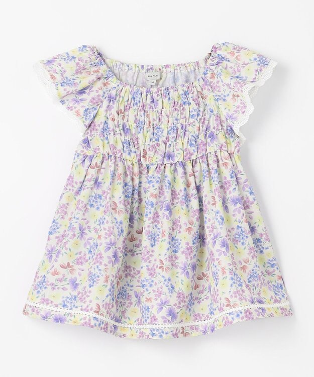 ANY KIDS 花柄 ブラウス オフホワイト系花柄