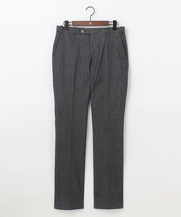 JOSEPH ABBOUD 【ウエストも伸びる！】コードストライプムーブ パンツ ブラック系