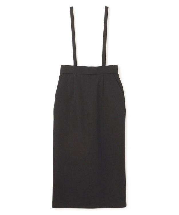 uncrave 【防しわ・UVカット・洗濯機洗い可】バルキーツイル スカート(サスペンダー付き)（uncrave STANDARD） ブラック