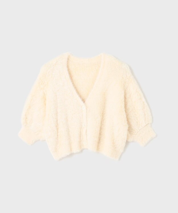 GRACE CONTINENTAL フェザースリーブニットカーディガン ホワイト