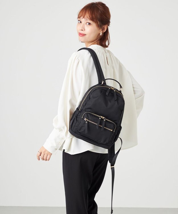 LA BAGAGERIE 【MONICA】13ポケットナイロンリュック　SMALL ブラック