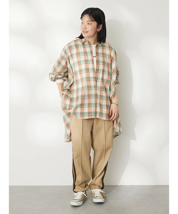 CRAFT STANDARD BOUTIQUE チェックフィッシュテールチュニック Beige
