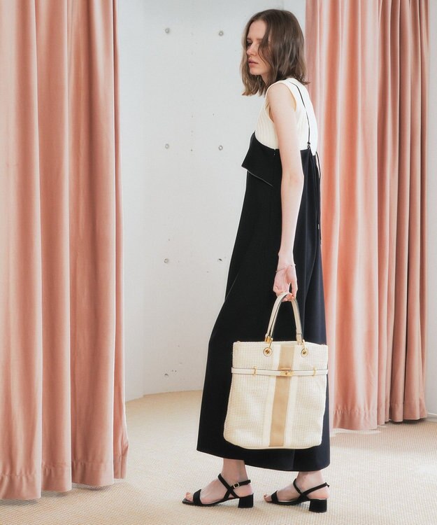 YECCA VECCA 【A4対応】2wayライントートバッグ Ivory