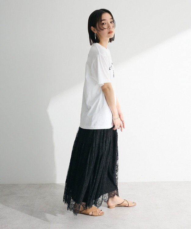 Green Parks ・ＥＬＥＮＣＡＲＥ　ＤＵＥ　レースティアードスカート Black