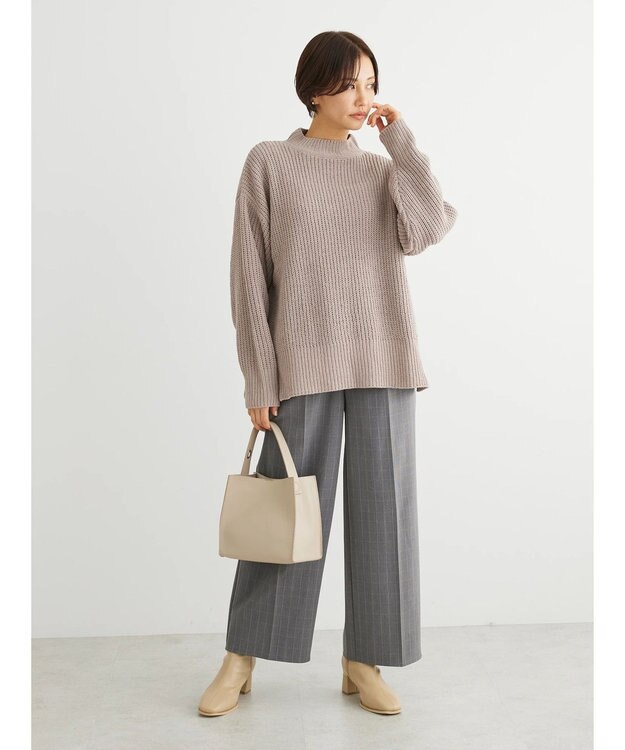 Green Parks きれいシルエットチェックワイドパンツ Glen Check