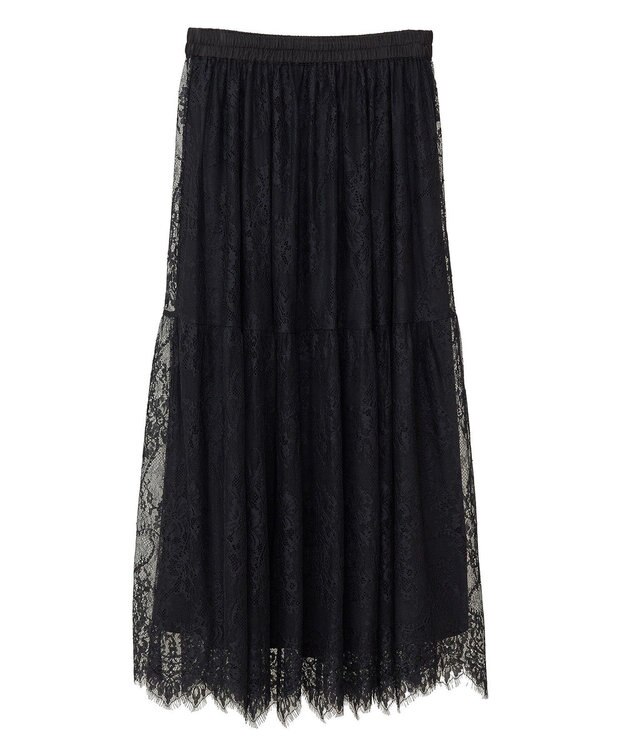Green Parks ・ＥＬＥＮＣＡＲＥ　ＤＵＥ　レースティアードスカート Black