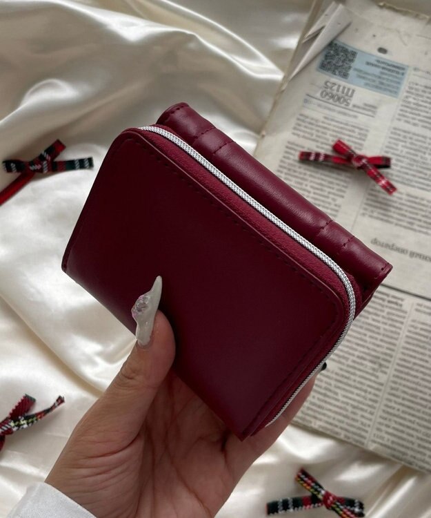 WEGO ギャザーリボンウォレット レッド