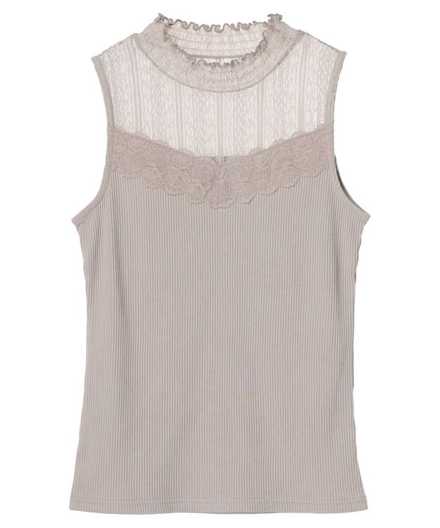 earth music&ecology レースドッキングタンクトップ Beige