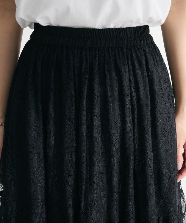 Green Parks ・ＥＬＥＮＣＡＲＥ　ＤＵＥ　レースティアードスカート Black