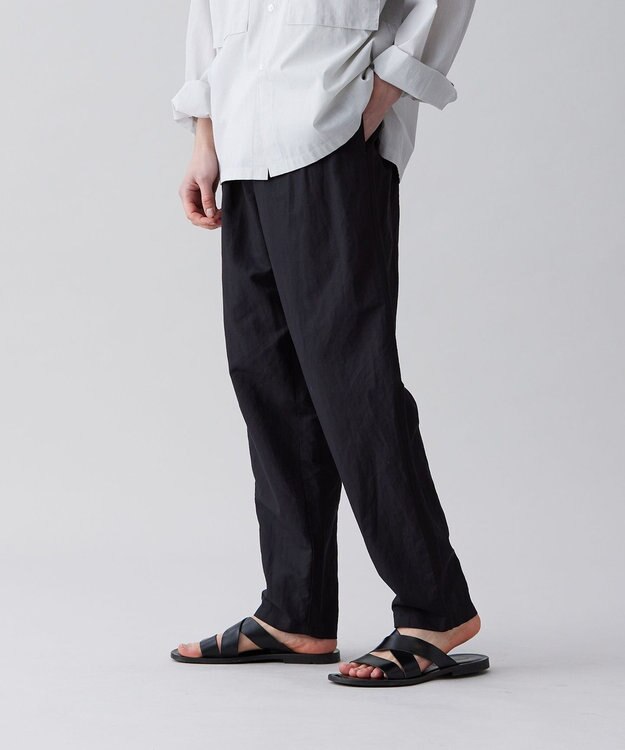 UNFILO MENS ライトリネン ワイドパンツ [23年春夏商品] ブラック