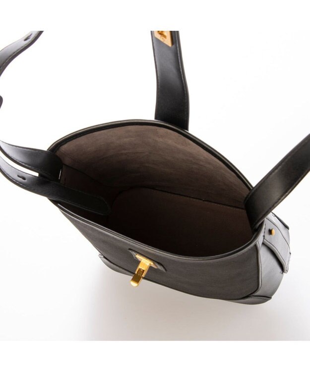 UNBILLION カシュカシュ cachecache / スエード調×スムースおこし金具ショルダーバッグ ブラック