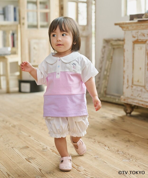 組曲 KIDS 【80-100㎝】シナぷしゅ襟付き カットソー ピンク