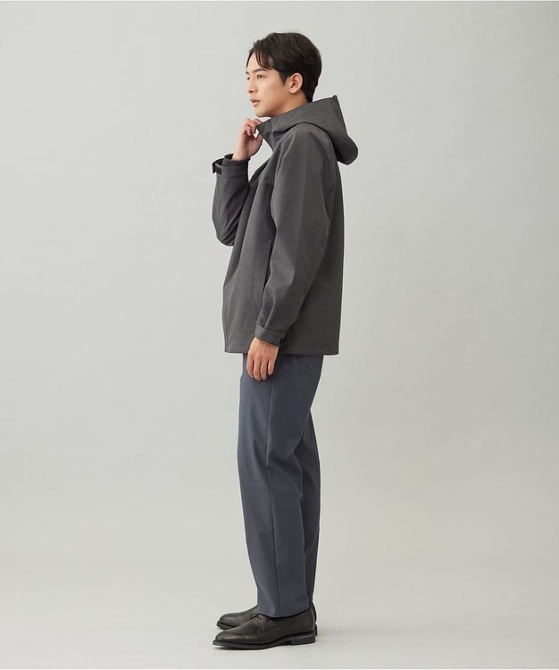 UNFILO MENS 防風撥水 フードブルゾン 杢グレー