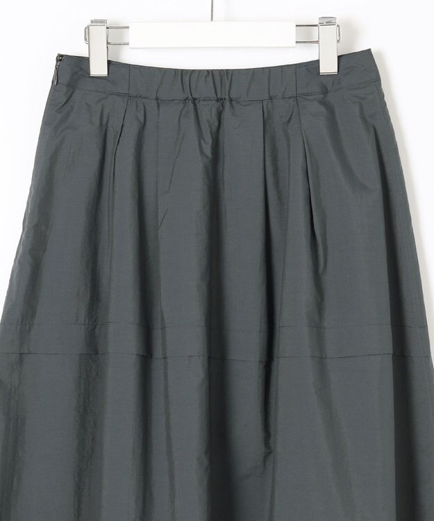 J.PRESS LADIES 【WEB限定カラーあり・洗える】ライトタフタ フレアー スカート ダークグリーン系