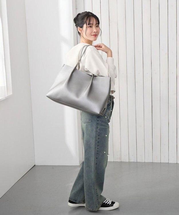 ROOTOTE 0188【オフィシャルストア限定】LT.ミディアム.レザレット.RTG-A 02：ダークシルバー