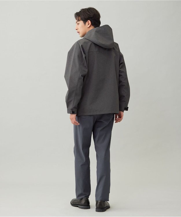 UNFILO MENS 防風撥水 フードブルゾン 杢グレー