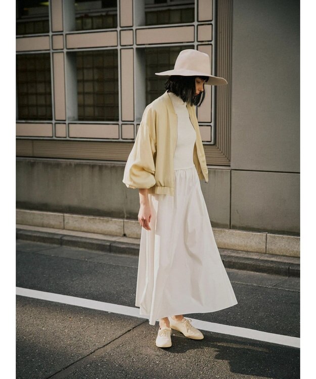 Green Parks AnriettMusee  リブニットドッキングワンピース Off White