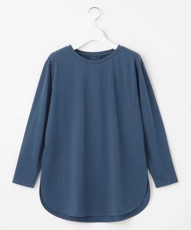 J.PRESS LADIES 【吸水速乾】プレーティングジャージー シャツテール カットソー ダルブルー系