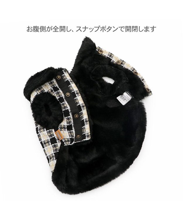 PET PARADISE スヌーピー 黒ツイード ベスト  中型犬 ブラック×ホワイト