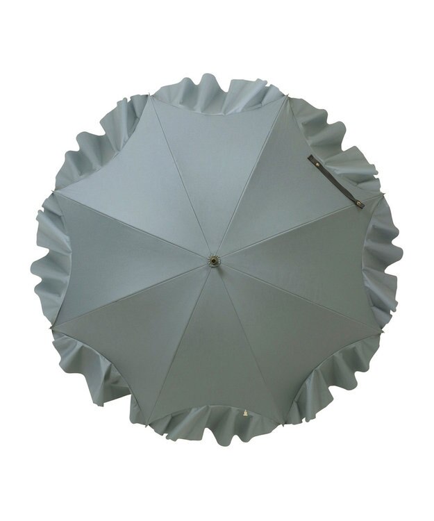 MOONBAT 【一級遮光日傘】LANVIN en Bleu (ランバン オン ブルー)  長傘 フレアフリル 遮光 遮熱 UV チャコールグレー