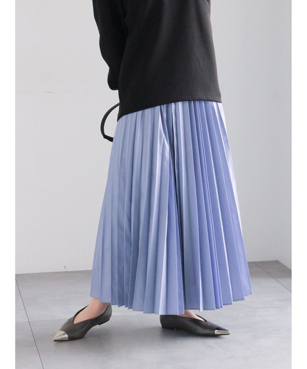 Te chichi プリーツロングスカート ブルー