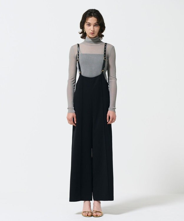 GRACE CONTINENTAL ワイドサロペット ブラック