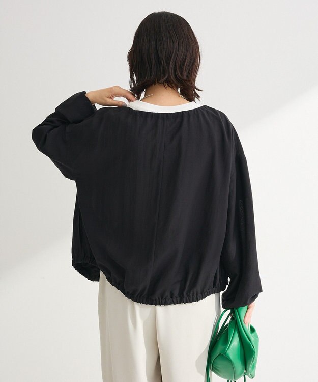 Green Parks ドロストネックシアーブルゾン Black