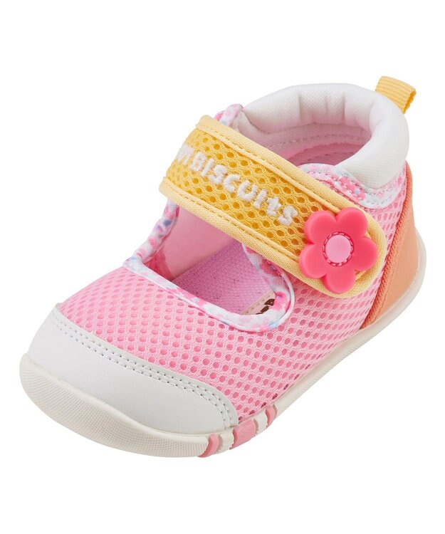 MIKI HOUSE HOT BISCUITS 【11.5-13.5cm】 ワンストラップ風 ダブルラッセル ファーストベビーシューズ マルチカラー