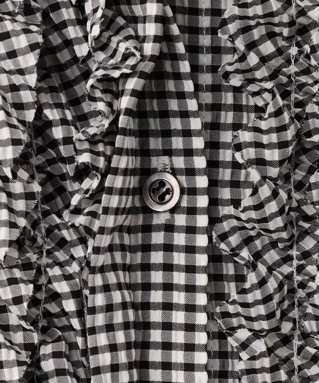 組曲 【先行予約】【WEB限定】サッカーギンガムチェック フロントフリルブラウス ホワイト系3