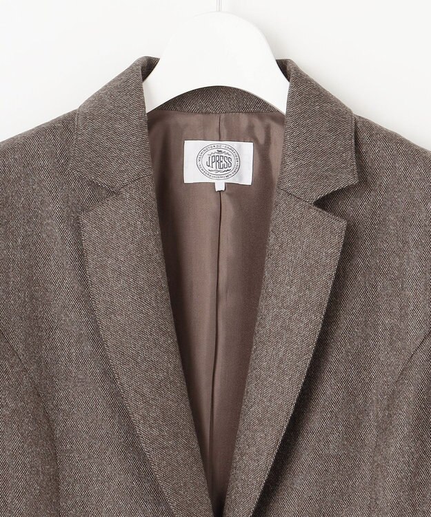 J.PRESS LADIES 【セットアップ対応】ウールストレッチツイード テーラード ジャケット ダークブラウン系