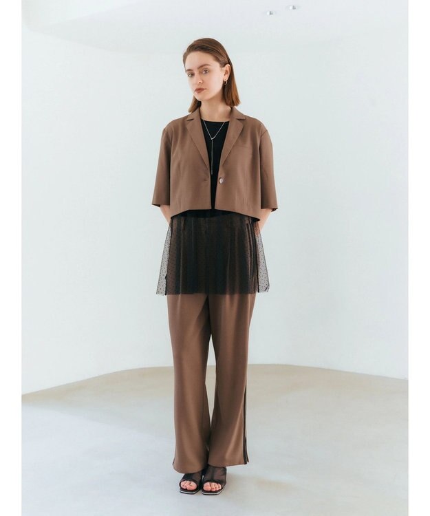 YECCA VECCA 【2点SET】マルチwayチュールオーバーキャミSET/Tee Black