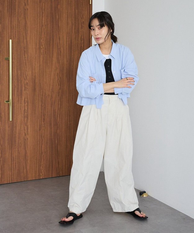 CRAFT STANDARD BOUTIQUE クロップドレングスシャツ Sax