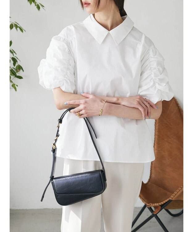 Green Parks AnriettMusee ギャザースリーブブラウス Off White