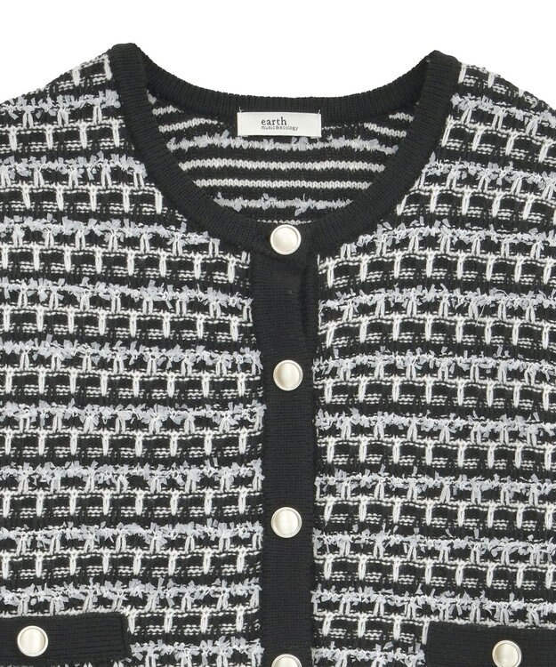 earth music&ecology ニットツイードジャケット Black